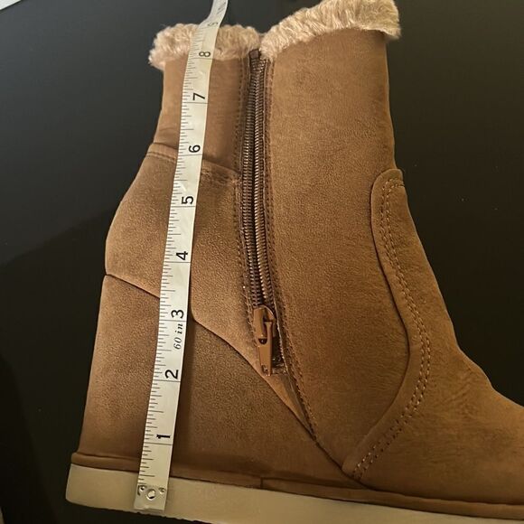 STEVEN NEW YORK MARBELLA FAUX LEATHER HEEL ANKLE BOOTS tan 8.5 - Picture 12 of 12